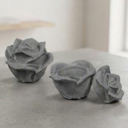 Concrete Rose Flower Jar Lid Trinket Storage Tealight Candle Holder