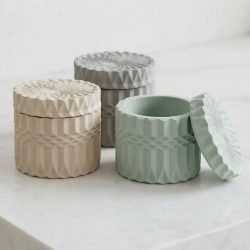 Eco Resin Decorative Pattern Jar with Lid Trinket Storage Bowl