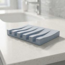 Eco Resin Modern Bathroom Rectangle Slatted Soap Dish Holder