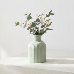 Eco Resin Modern Rounded Ribbed Vase or Candle Holder