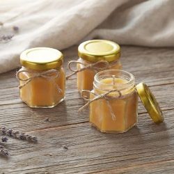 Cute Sample 3pc Essential Oil 1.5oz Jar Lid Beeswax Candles