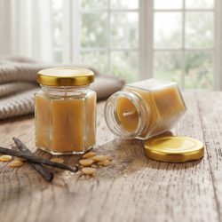 3oz Jar with Lid Honey Vanilla Small Beeswax Candle