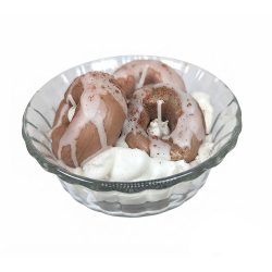 Cinnamon Donuts Realistic Food Dessert Candle Bowl Soy Beeswax