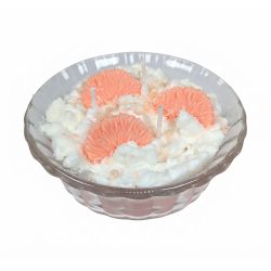 Orange Creamsicle Realistic Food Dessert Candle Bowl Soy Beeswax