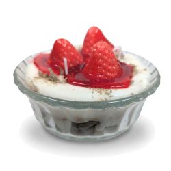 Strawberry Crumble Realistic Food Dessert Candle Bowl Soy Beeswax