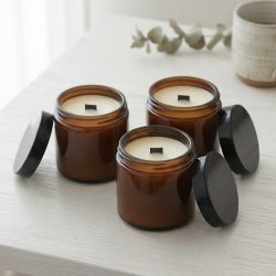 Soy Coconut Essential Oil 4oz Amber Jar Candles