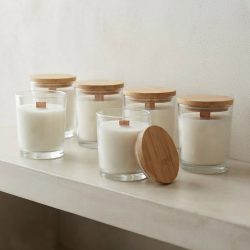 Soy Coconut Essential Oil 7oz Jar with Bamboo Lid Candle