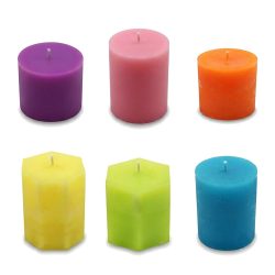 Soy Beeswax Colorful Scented Round Hexagon Pillar Candles