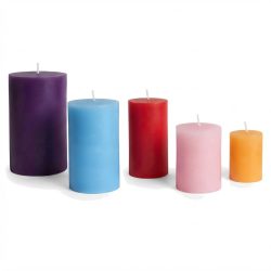 Soy Beeswax Colorful Scented Round Pillar Candles