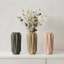 Concrete Modern Decorative Diamonds Vase or Candle Holder
