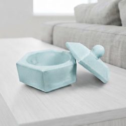 Concrete Octagon Jar with Lid Trinket Storage Bowl