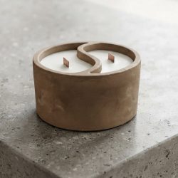 Concrete Yin Yang Jar Soy Scented Candle Holder