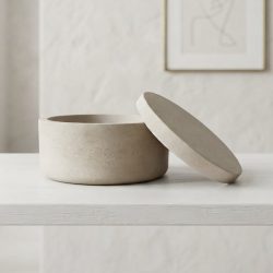 Eco Resin Wide Round Jar with Lid Trinket Storage Bowl