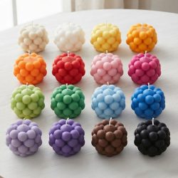 Soy Beeswax 2.5" Sphere Bubble Colorful Scented Pillar Candles
