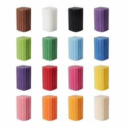 Soy Beeswax Geometric Ribbed Colorful Scented Pillar Candles