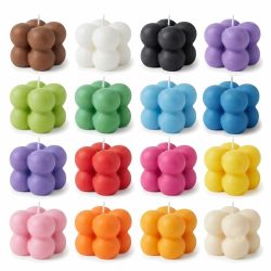 Soy Beeswax Small Bubble Cube Colorful Scented Pillar Candles