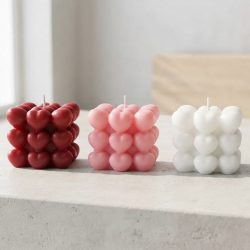 Soy Beeswax Heart Bubble Cube Colorful Scented Pillar Candles
