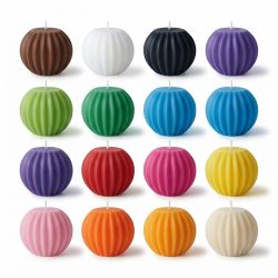 Soy Beeswax Ribbed Sphere Colorful Scented Pillar Candles