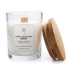 Citris Bergamot Spritz Soy Coconut 7oz Jar with Bamboo Lid Candle