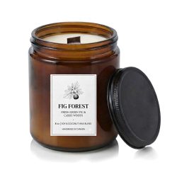Fig Forest Soy Coconut 8oz Amber Jar with Lid Candle