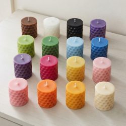 Soy Beeswax Inverted Bubbles Colorful Scented Pillar Candles