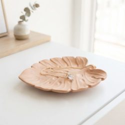 Concrete Monstera Leaf Trinket Tray Dish