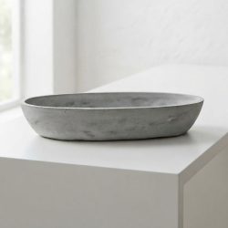 Concrete Oval Boat Bowl Dish