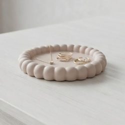 Concrete Round Bubble Trinket Tray Decorative Dish