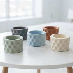 Concrete Naturals Round Bubbles Jar Cup Vessel