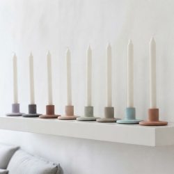 Concrete Naturals Strait Round Candle Holders