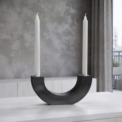 Concrete Naturals Modern U Shape Double Taper Candle Holder